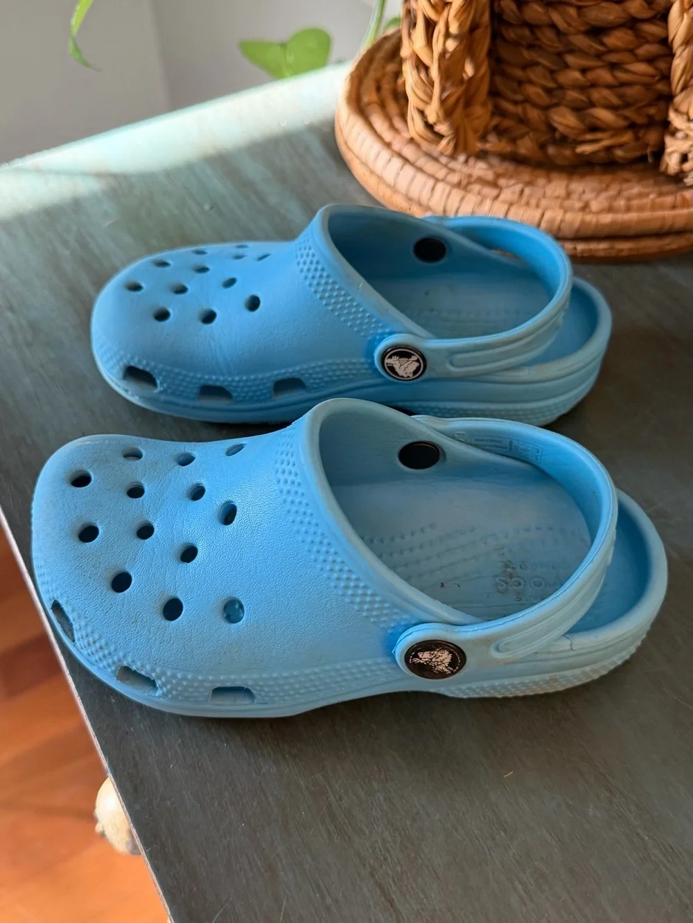 Crocs kids C 11 Blue with strap. Please check website for proper fitting